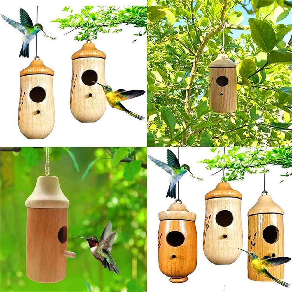 1 Pc Hummingbird House for Outside Hanging & Nesting, Wooden Birdhouse