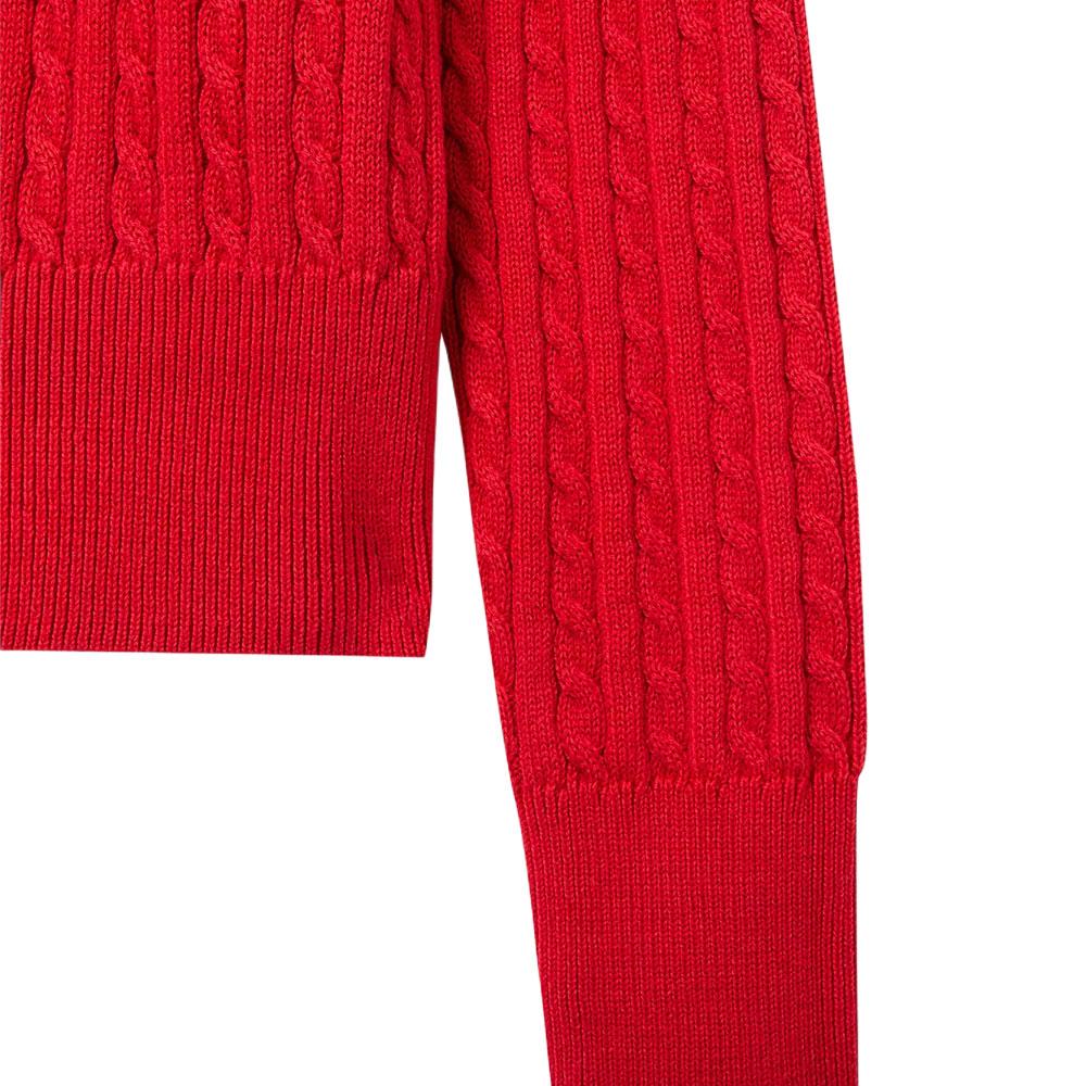 Pull Polo Ralph Lauren PE23 Couleur Unie Logo Brodé Simple Boutonnage Manches Longues Tricot Pulls Enfants Rouge 312543047-039