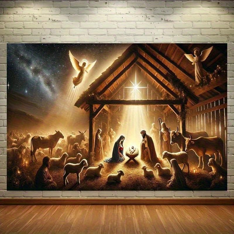 1, Large Nativity Background Cloth, Background Decoration, Room, Photo Studio Prop - Suitable for Home Decoration