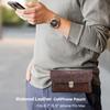 Genuine Leather Waist Phone Bag for Men Full Grain Leather Fanny Bag Waist Pack 6.9" Phone Pouch for iPhone 16 17 Pro Max