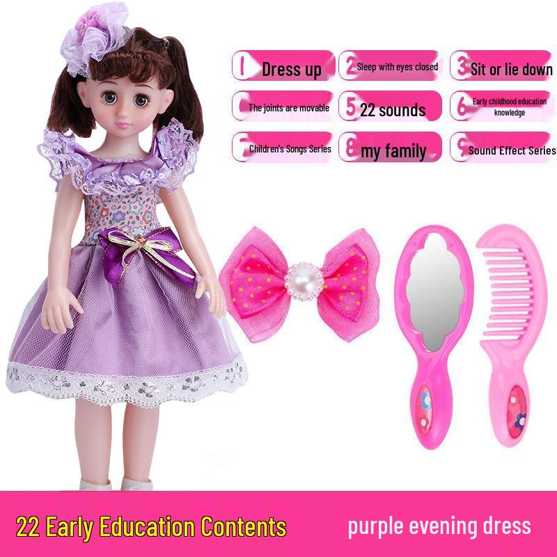 Conjunto de Boneca Inteligente Interativa com Roupas Trocáveis - Brinquedo de Princesa para Meninas, Presente de Aniversário Perfeito