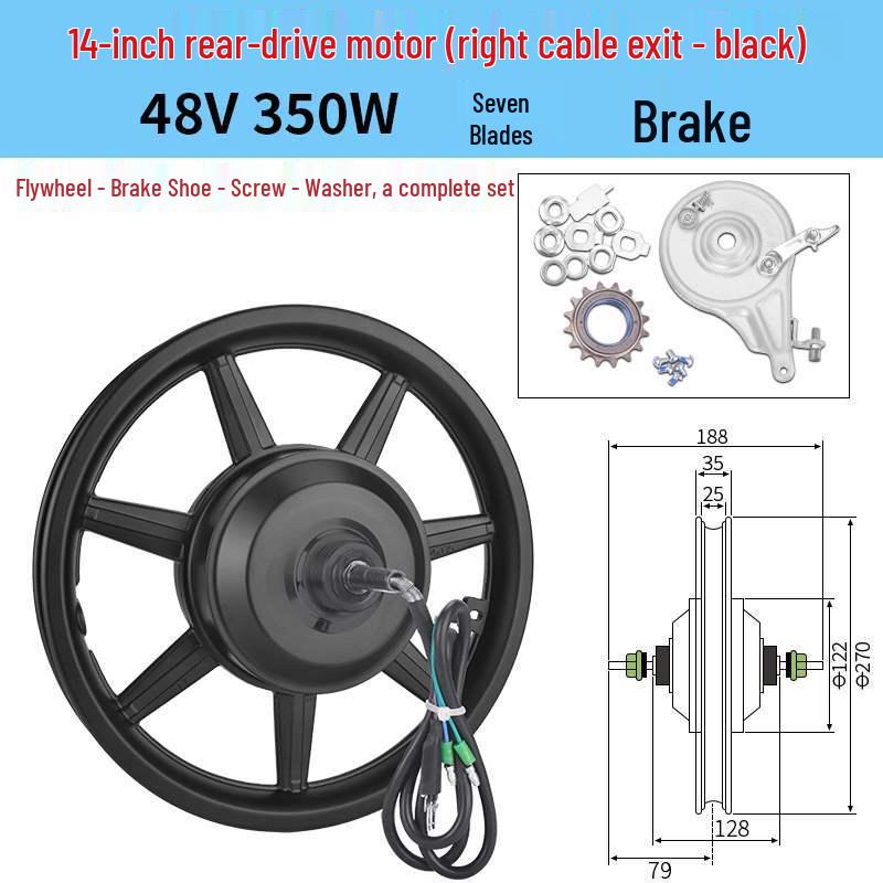 14" faltbares Elektrofahrrad Dual-Antrieb Nabenmotor 36V/48V 350W/400W/500W