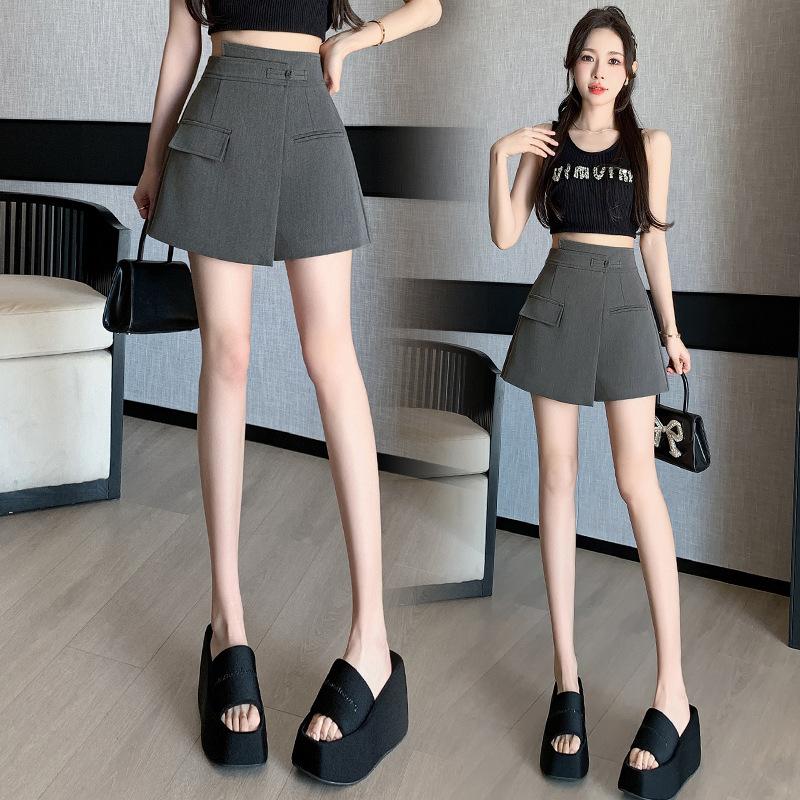 

Design Sense Irregular Split Handicap Short Skirt Pants Summer Pants Skirt Women s Pants S сірий колір