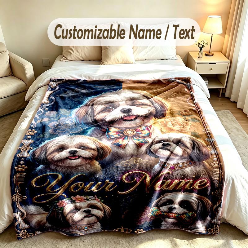 Family Friends Theme Custom Blanket Personalized Name & Text Customized Soft Warm Throw Blanket Home Decor