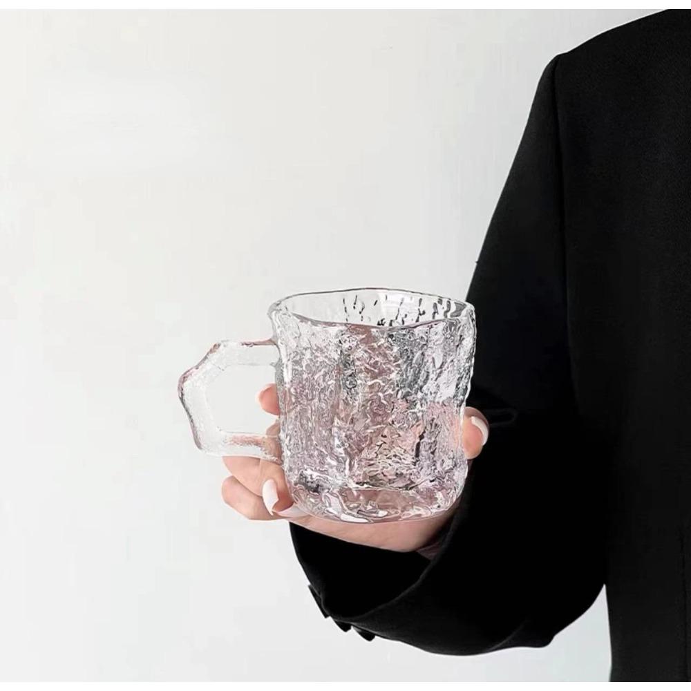 200ML Rose with Glacier Glass High Appearance Level Household Drink Water Cup Kitchen Coffee Cold Drink Cup Mugs Milk