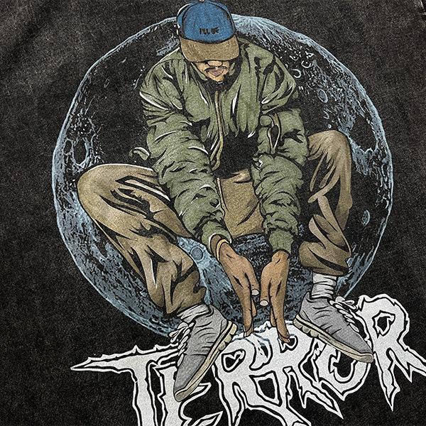 American Hip Hop Retro Old Washed Short-Sleeved T-Shirt Men And Women Oversize Street Skateboard Loose Half-Sleeved T