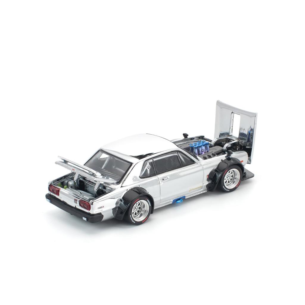 Genesis Company POP RACE Skyline V8 Drift Silver Chrome Finished Model PR640330 1/64 GT-R (Hakosuka)