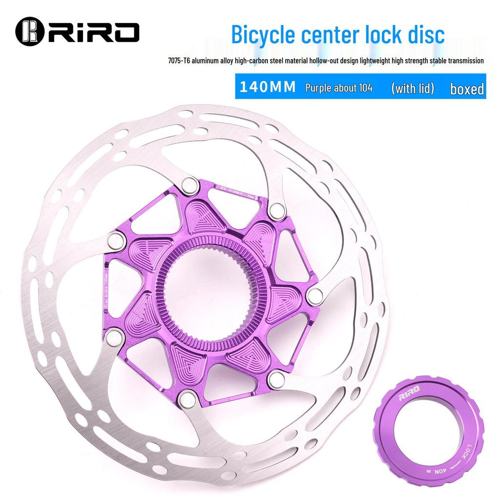 RIRO Ultra-light Center Lock Disc Brake Rotor for Mountain and Road Bikes, 140/160MM, Heat Dissipation.