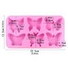 6 Cavity Butterfly Silicone Molds For Valentines Day Romance Mousses Cake Ice Creams Baked Dessert Safe Baking Tool