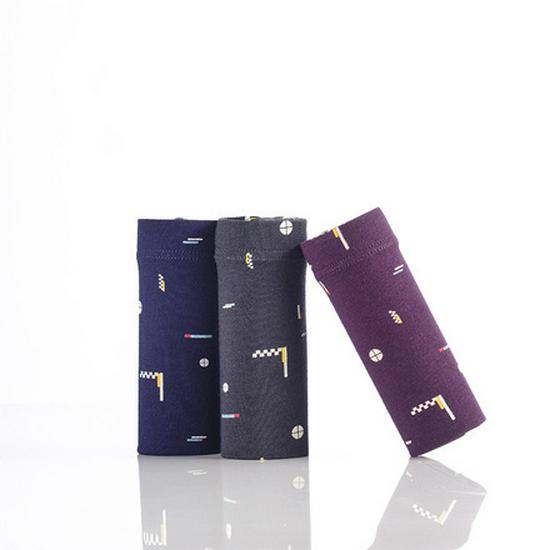 Breathable All-Cotton Mid-Rise Seamless Printed Men's Boxer Briefs