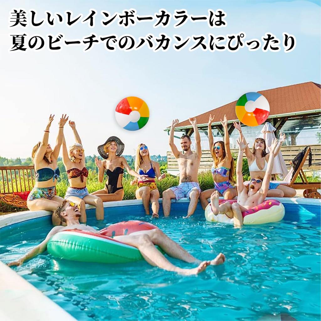 RICISUNG Beach Balls [Set of 2] Inflatable Pool Balls, Soft and Comfortable, Eco-Friendly PVC Material, Perfect for Summer Vacation, Events, Travel,