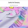 Girls' Unicorn Long-Sleeve Swimsuit with Swim Cap - Sun Protection Surf Suit