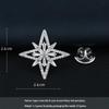 Cross Starlight Zircon Copper Brooch - Elegant Eight-Pointed Star Lapel Pin for Men & Women