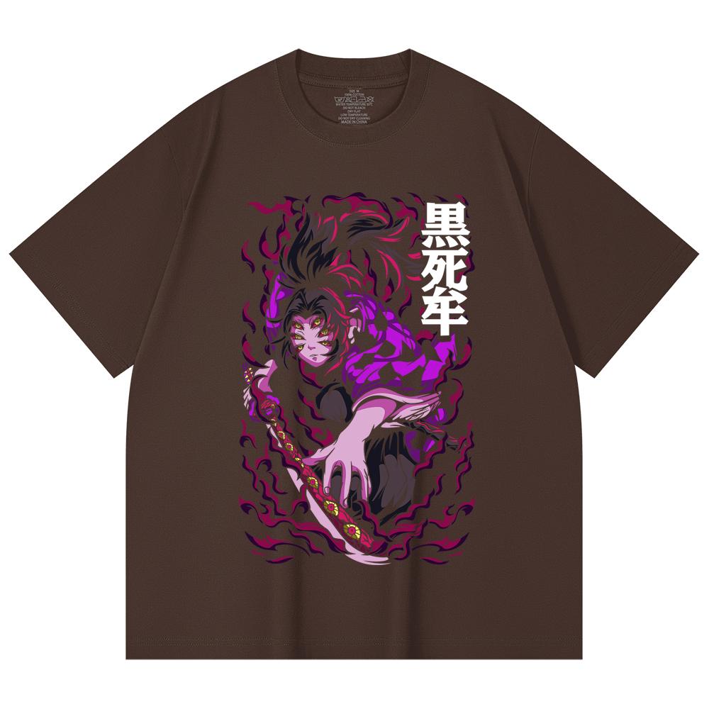 230 Gsm 100% Cotton Demon Slayer V83 Kokushibo Print Unisex Heavy Cotton T Shirt