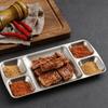 Stainless Steel Divided Dinner Tray Thickened Divided Dip Bowls Sauce Plate Snack Tray  Tableware