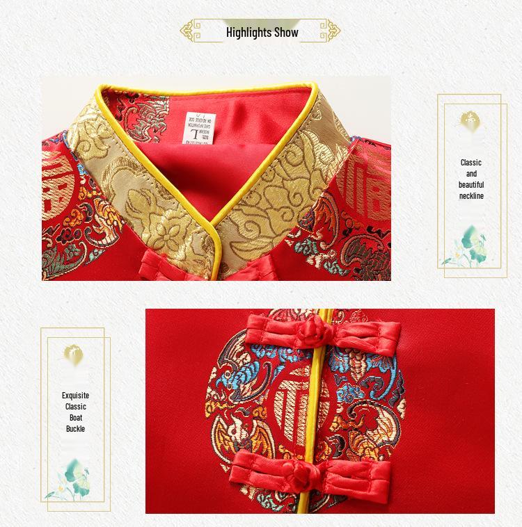 Infant/Toddler Tang Suit: Chinese-Style First Birthday Outfit for Spring/Autumn