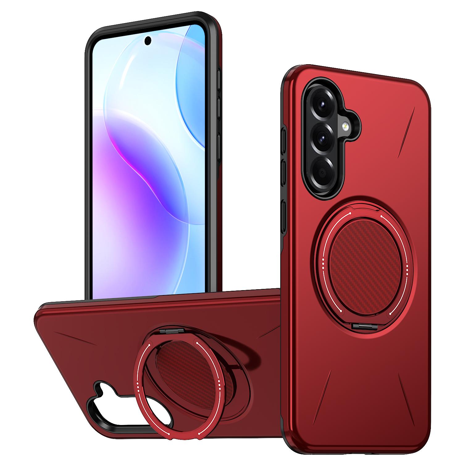 

Чехол для телефона с магнитным кронштейном 360° для Samsung Galaxy A55 A35 A25 A05 A05S для Magsafe противоударная крышка-подставка Samsung A55 5G красный