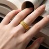 Modern Chinese Wave Hollow Ring: Elegant Unisex Band for Couples