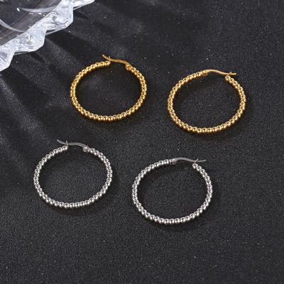 Steel Ball Earrings Stainless Steel Round Personalized Ear Buckle Simple Wind Trend Titanium Steel Ear