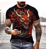Dragon 3D printed T-shirt men's and women's casual fashion streetwear oversized short-sleeved T-shirt Harajuku children