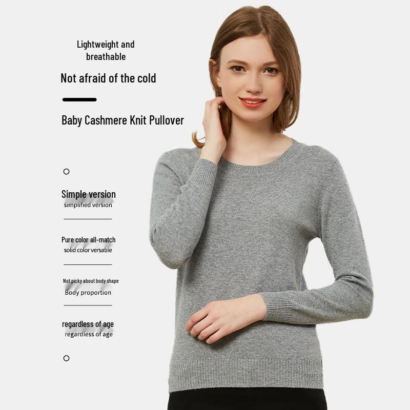 Hengyuanxiang Women's Baby Fleece Pure Cashmere Pullover Sweater