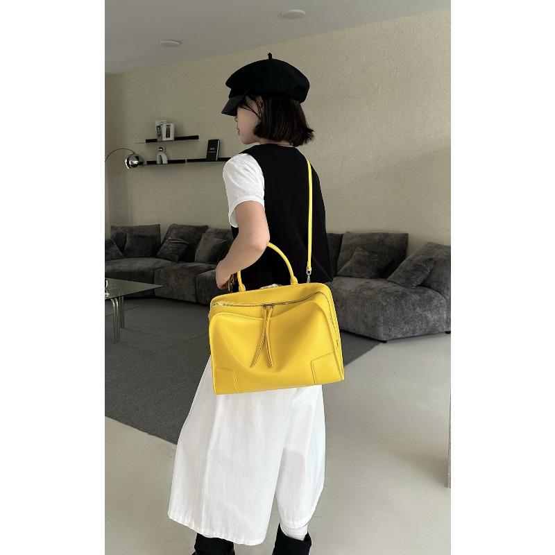 New Luo Jia Amazona180 Bowling Bag Cowhide Briefcase Large Capacity Hand-held Underarm Commuter Women's Bag