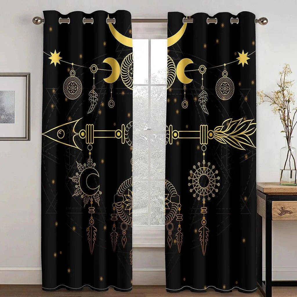 Boho Animal Wolf Dreamcatcher High Shading Curtains For Living Room Bedroom Window Drape Decor Multiple Colour Blackout Curtain