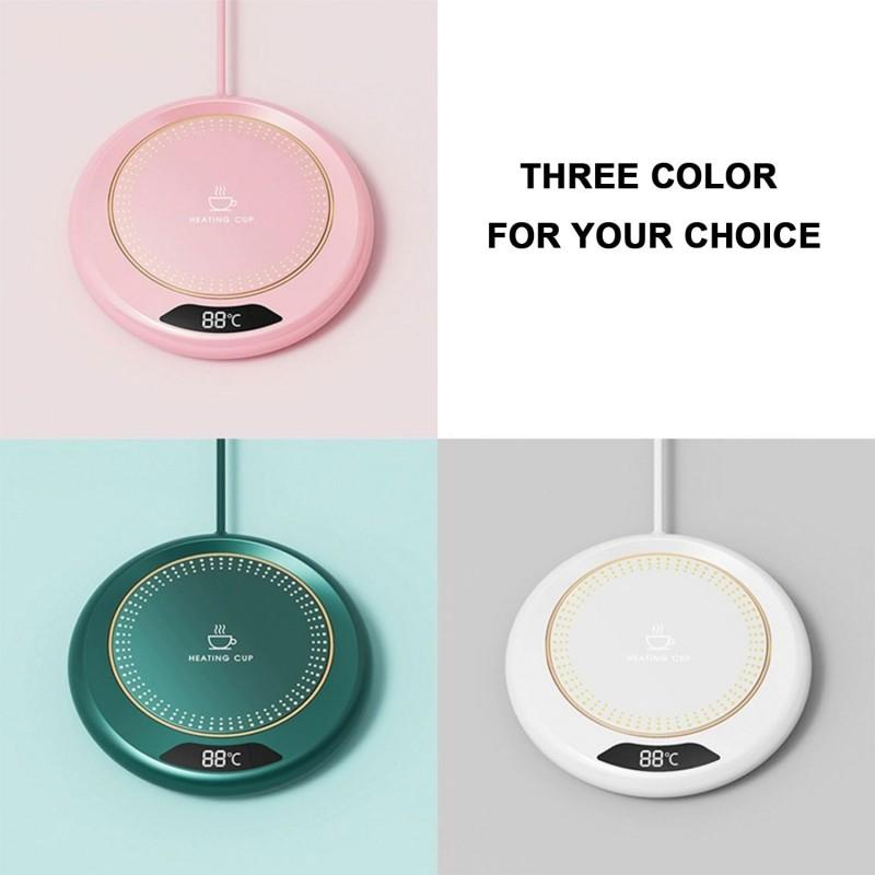 Mug Warmer Electric Coffee Cup Heated Coaster with 3-Temp Settings Waterproof USB Plug-Play Water Cup Heating Pad