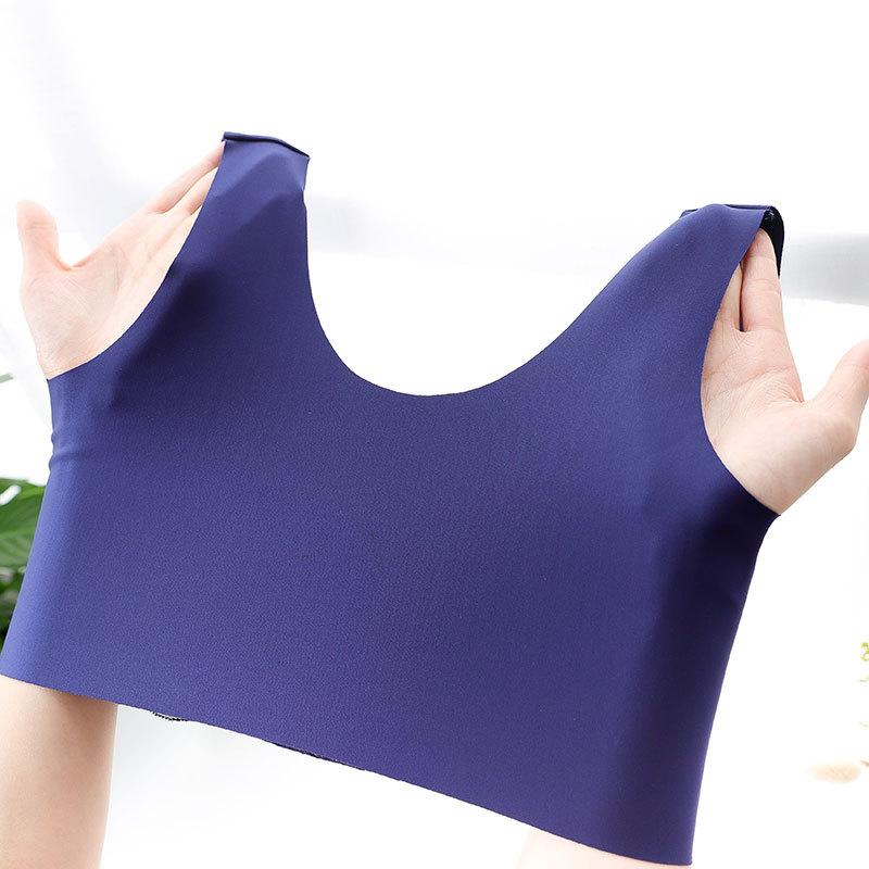 Sexy Large Size Underwear Female Sense of Lace Thin Section Without Steel Ring Undershirt Type Increased Sports Sleep Polymerization Bra