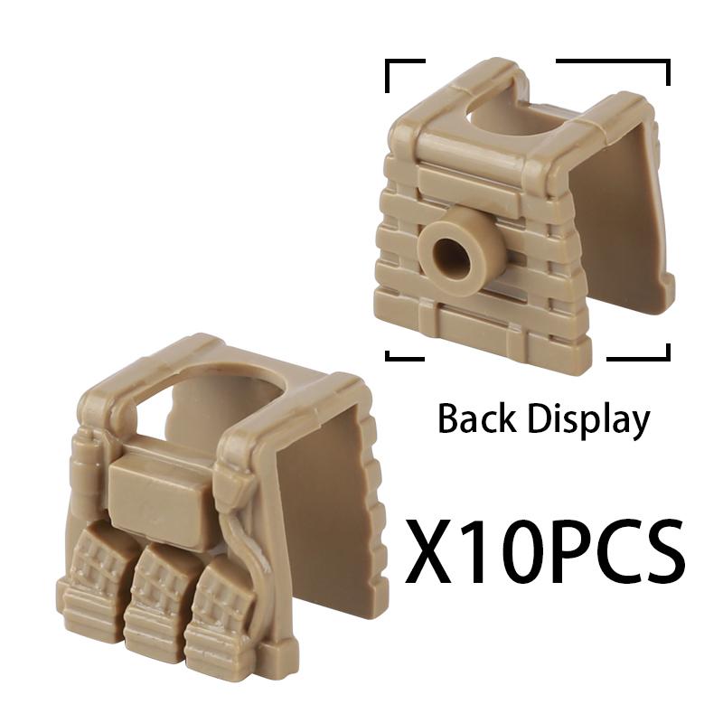 MOC Military SWAT Soldiers Building Blocks Accessories Set Medical Box Vest Backpack Bricks Kids Gift