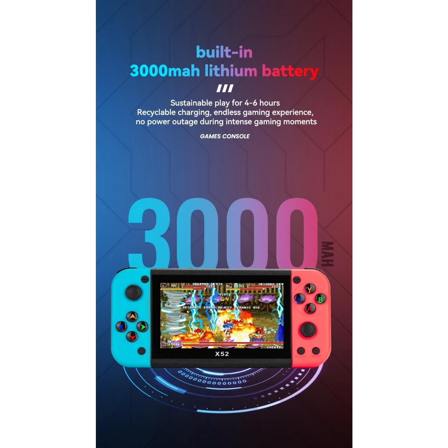 X52 портативная игровая консоль 8G 27000+ игр 5.1-дюймовый HD экран портативный — фото 16