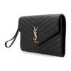 Saint Laurent Ysl Monogram Leather Clutch Women Clutch Black 617662-BOW01-1000