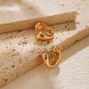 Simple Plain Ear Clips Brass Plated 18k Gold Ins Style Fashionable Classic Earrings