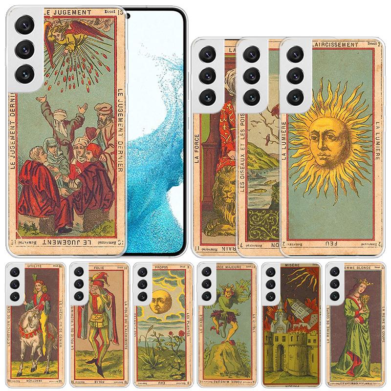 Tarot Cards Reading Art Soft Cover for Samsung Galaxy S25 Edge S26 S24 S23 Ultra Phone Case S22 S21 Plus S20 FE Print Pattern Sh