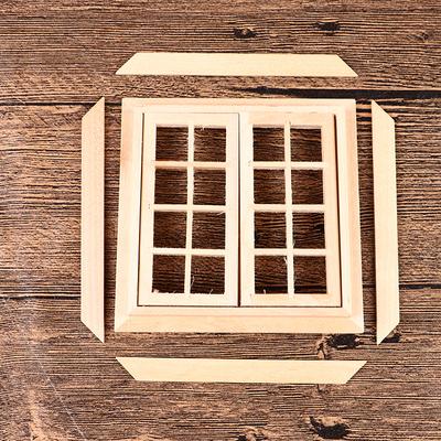 1:12 Dollhouse Miniature Door Window 16 Grids Square Windows Model Home Decor