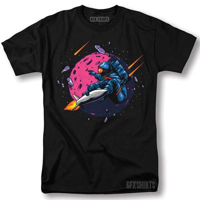 Astronaut Surfing Rocket Shirt Space Galaxy Cool Gift Graphic T-shirt Unisex T-Shirt