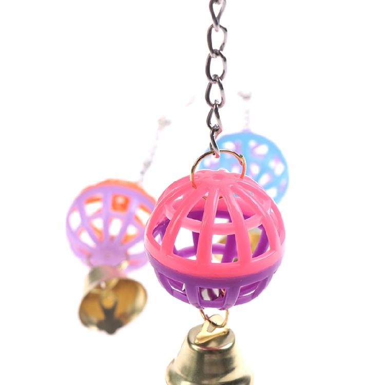 Bell Bird Toys Colorful Plastic Parrot Ball Toy for Cockatiels African Greys
