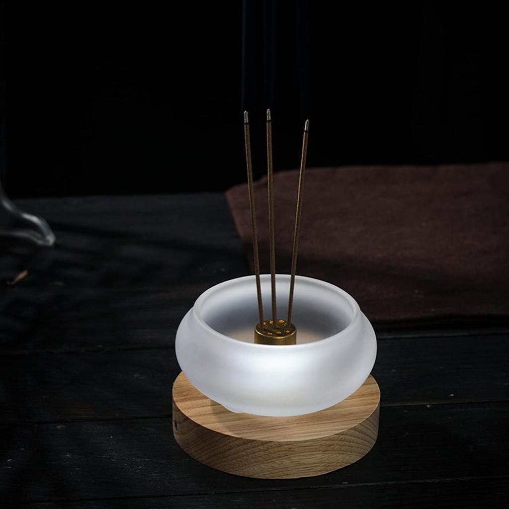 MrMrKura Transparenter Glas Räucherstäbchenhalter, Kleines 2-teiliges Set, Stilvoller Räucherstäbchenhalter, Niedliche Räucherschalen, Schlichter Räucherstäbchenhalter, Mini Buddhistisch