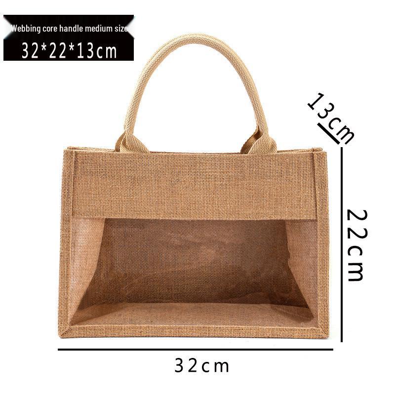 Retro Patchwork Hessian Sacks: Burlap Bags with Custom Logo Print, Jute DIY Linen Handbags, Cotton Linen Bags