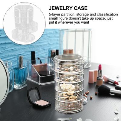 1Pcs Jewelry Storage Holder Rotating Jewelry Box Organizer for Rings Earrings Necklaces Bracelets Multi-Use