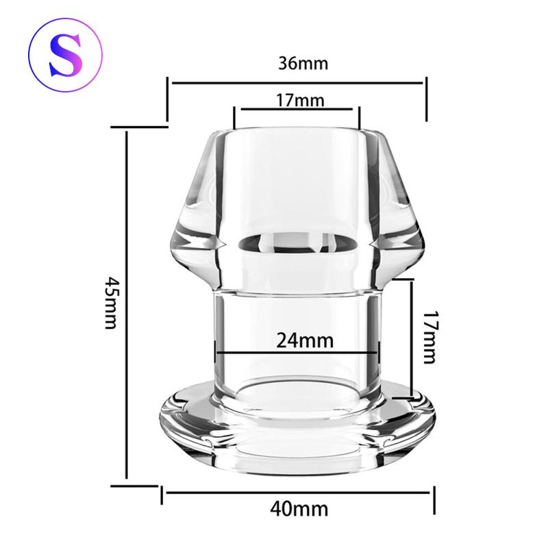 LINKJOY Hollow Anal Plug with Matched Stopper Enema Anal Expander Butt Plug Peep Vagina and Anus Dilation SM Sex Toys for