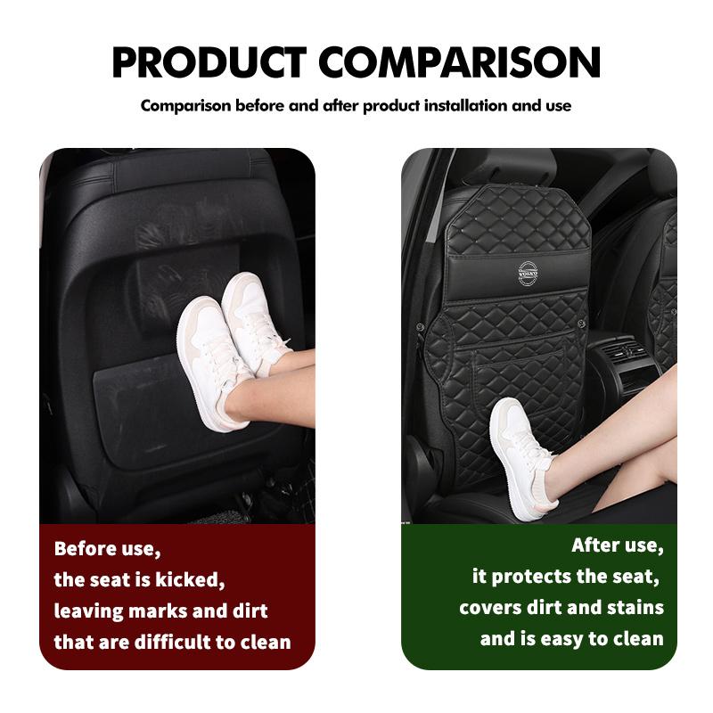 AALU1 Leather Car Back Seat Protector Seat Mud Anti-Child-Kick Pad For Volvo S60 S80 S90 C30 XC40 XC60 XC70 XC90 V40 V60 V90 T6