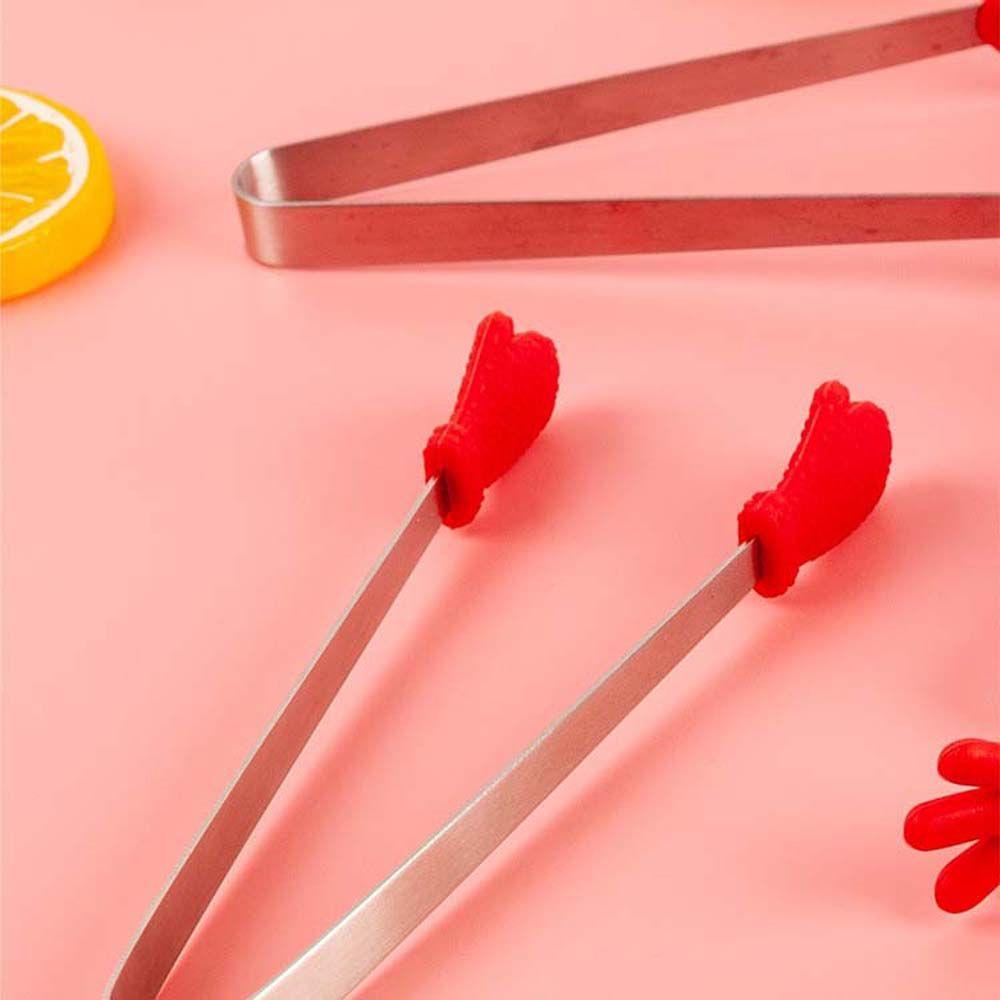 Steel Silicone Bread Kitchen Tool Barbecue Snack Ice Cube Clamp Cooking Utensils Food Clip BBQ Tong