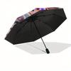 Elsa,Anna Automatic Opening and Closing Umbrella - 8-rib Folding Design, Lightweight and Portable, Suitable for Daily Business Use, Pocket-f