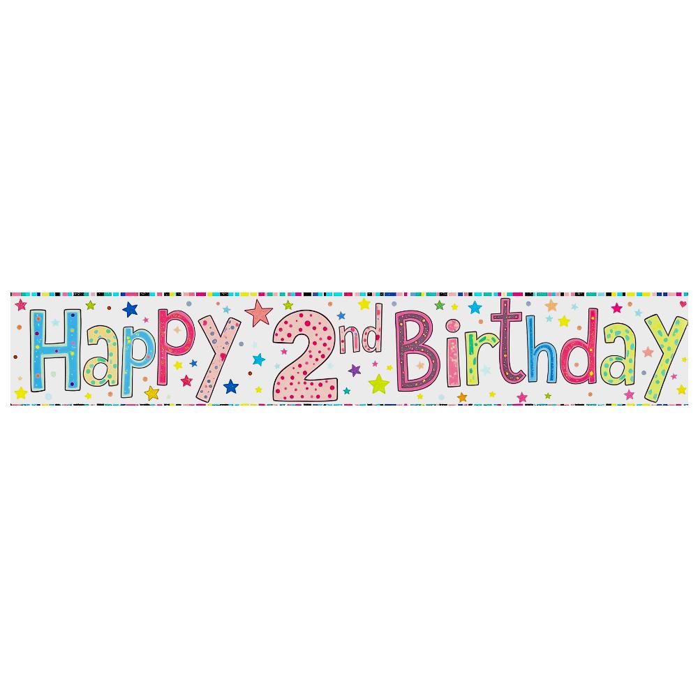 Lightweight Birthday Decoration Happy 2nd Birthday Banner Birthday Supplies For Indoor Decoration Party Decor
