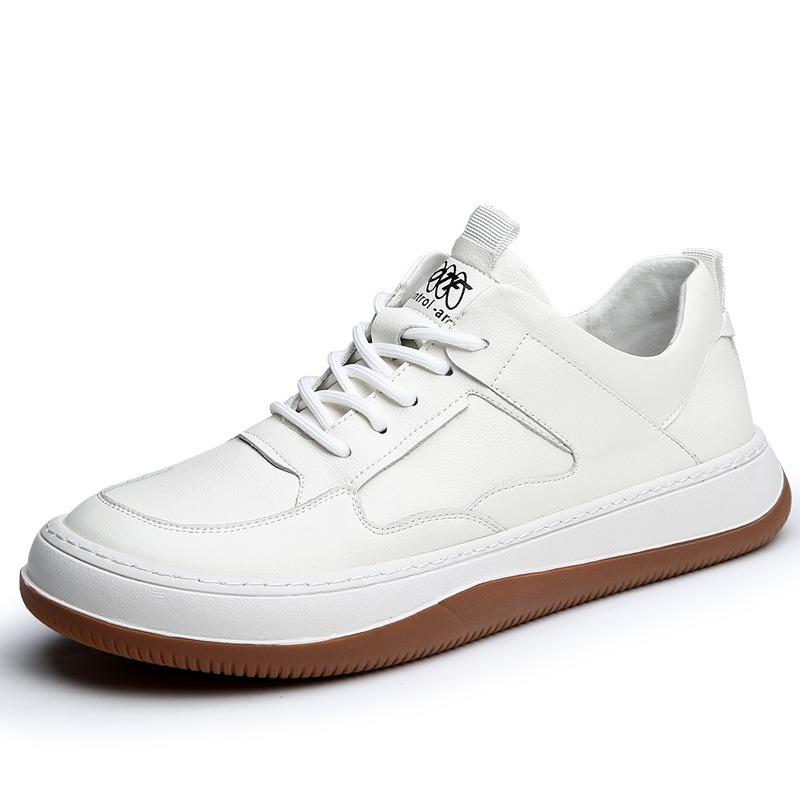 Spring new breathable casual leather shoes crooked clown shoes thick baseplate shoes men's shoes trendy shoes