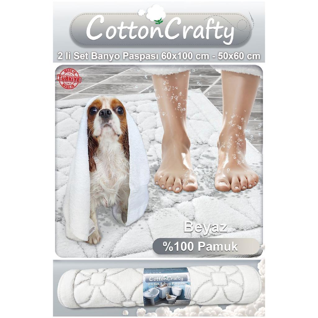 100% Cotton Woven Bath Mat Set, Bath Rug Glass Set Of 2 60x100 - 60x50