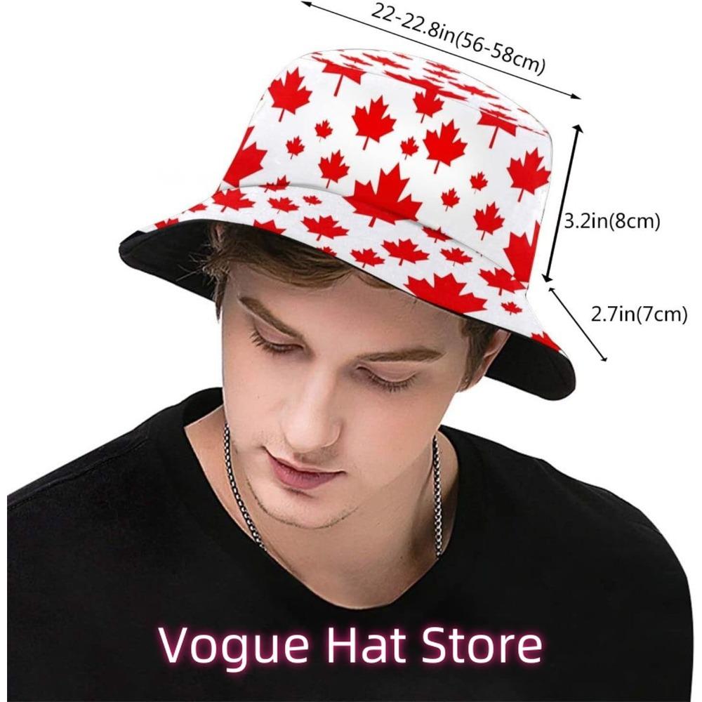 Canada Flag Bucket Hat Fashion Beach Sun Wide Brim Cap Outdoor Fisherman Hats For Women Men Teens