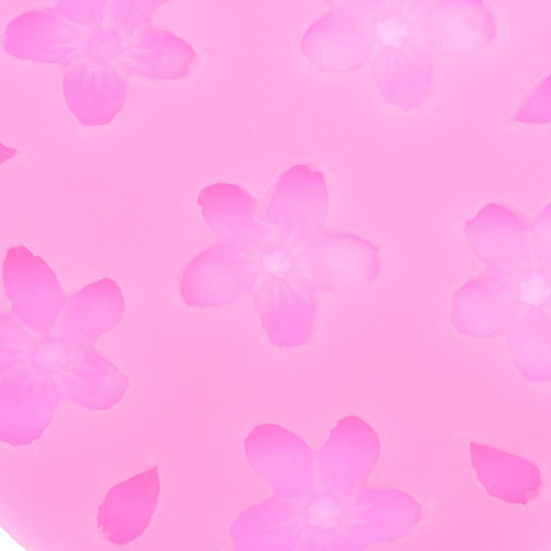 3D Sakura Shape Silicone Mold Diy Cherry Blossom Fondant Jelly Chocolate Cake Decor Tools Clay Plaster Baking Mold