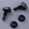 2pcs Universal Car Front Left Right Dual Holes Windshield Wiper Washer Water Spray Nozzle Jet Adjustable Black